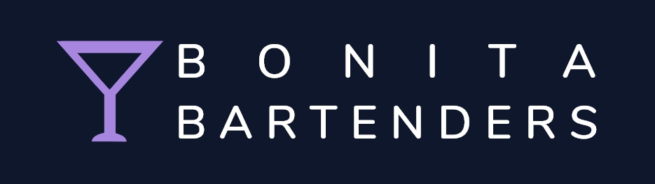 bonita bartenders logo with purple glass